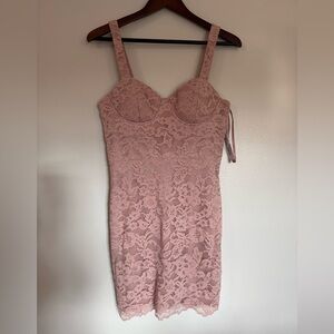 Elegant Aqua Blush Lace Dress NWT Size Medium